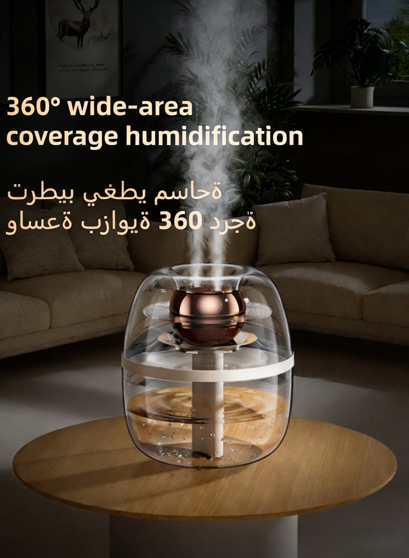 كرونايتي مرطب هواء بالموجات فوق الصوتية جهاز ترطيب بسعة 3 لترات مزود بضوء ليلي، ووظيفة ترطيب وتنقية مزدوجة الفوهة، وتشغيل هادئ لمدة 20 ساعة، إيقاف التشغيل التلقائي (شفاف) - Image 3